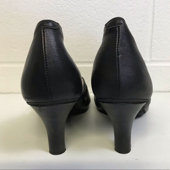Fly London Black Leather Peep Toe 3” Heels size 41 (10/10.5) - Picture 10 of 15